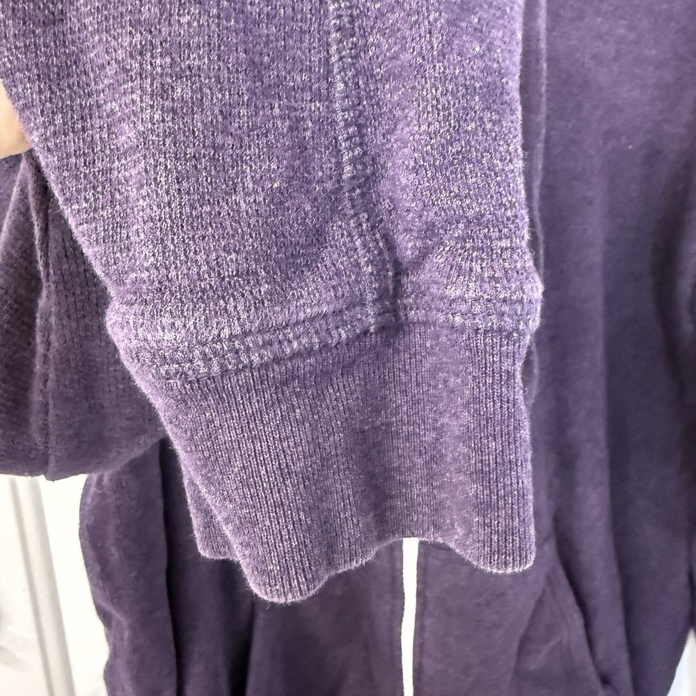 Vince Waffle Knit Thermal Lined Zip Hoodie Dark Purple Long Sleeve Mens Sz Large - Picture 6 of 10